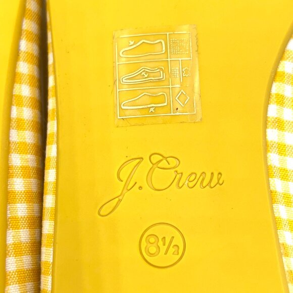 J Crew Womens Size 8.5 Yellow Gingham Ballet Flats Shoes - Picture 11 of 11
